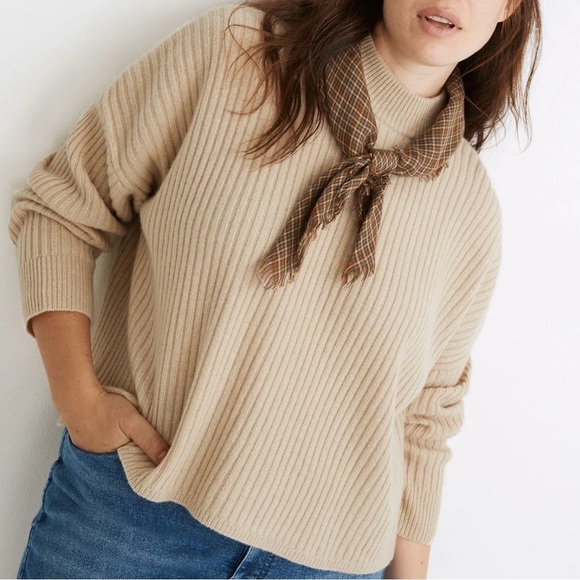 Madewell Sweaters - Madewell Recycled Cashmere Blend Mockneck Ribbed Sweater Size XXS